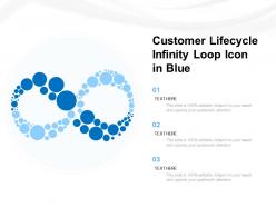 Customer lifecycle infinity loop icon in blue