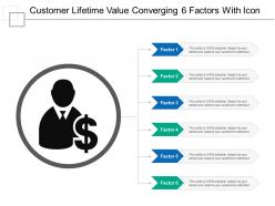 Customer lifetime value converging 6 factors with icon