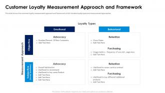 Customer loyalty measurement approach and framework selling an additional product or service to existing