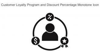 Customer Loyalty Program And Discount Percentage Monotone Icon In Powerpoint Pptx Png And Editable Eps Format