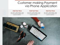 Customer making payment via phone application
