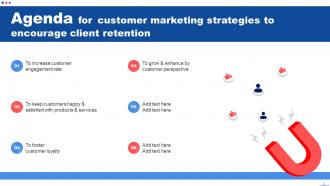 Customer Marketing Strategies To Encourage Client Retention Powerpoint Presentation Slides Customizable Informative
