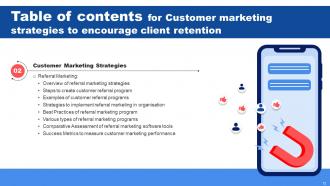 Customer Marketing Strategies To Encourage Client Retention Powerpoint Presentation Slides Analytical Informative