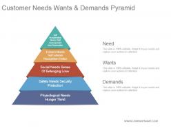 Customer needs wants and demands pyramid
