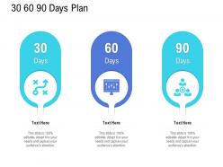 Customer onboarding process 30 60 90 days plan ppt slides