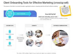 Customer onboarding process client onboarding tools effective marketing cross up sell ppt template