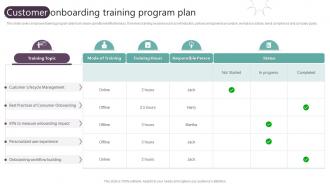Customer Onboarding Training Program Plan