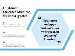 Customer oriented multiple business quotes