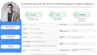 Customer Persona For Better Understanding Of Product Branding Offering Identity To Standalone