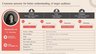 Customer Persona For Better Understanding Of Target Optimum Brand Promotion By Product