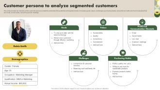 Customer Persona To Analyze Segmented Customers Customer Research