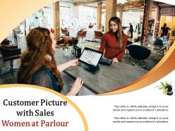 Customer picture with sales women at parlour