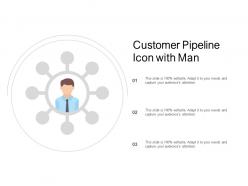 Customer pipeline icon with man