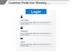 Customer Portal Icon Showing Log In Details