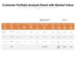 Customer portfolio analysis sheet with market value