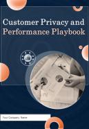 Customer Privacy And Performance Playbook Report Sample Example Document