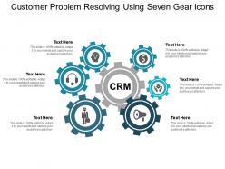 Customer problem resolving using seven gear icons