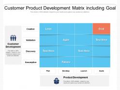 Customer product development matrix including goal