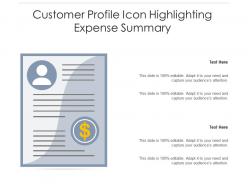 Customer Profile Icon Highlighting Expense Summary