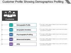 Customer profile showing demographics profiling geographic variables
