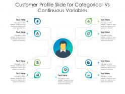 Customer profile slide for categorical vs continuous variables infographic template