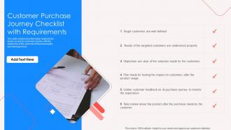 Customer Purchase Journey Checklist With Requirements
