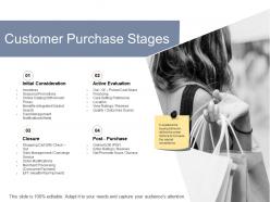 Customer purchase stages initial consideration ppt powerpoint presentation pictures