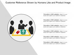 Customer reference shown by humans like and product image