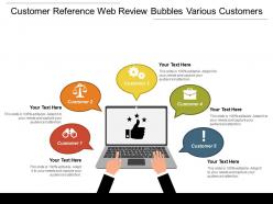 Customer reference web review bubbles various customers