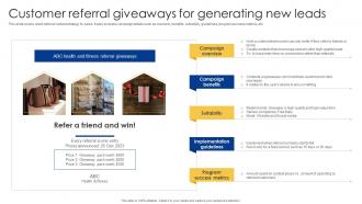 Customer Referral Giveaways For Generating New Leads Powerful Sales Tactics For Meeting MKT SS V