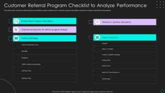 Customer Referral Program Checklist To Analyze Performance