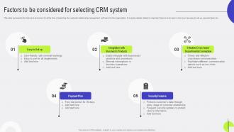 Customer Relationship Factors To Be Considered For Selecting CRM System MKT SS V
