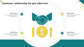 Customer Relationship For Pre Sales Icon