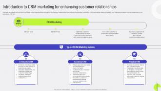 Customer Relationship Introduction To CRM Marketing For Enhancing Customer Relationships MKT SS V