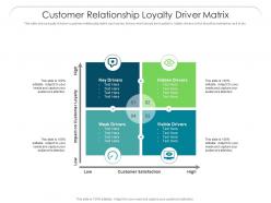 Customer relationship loyalty driver matrix