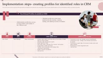 Customer Relationship Management System Implementation Steps Creating Profiles For Identified Roles In Crm