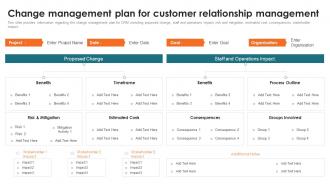 Customer Relationship Management Toolkit Change Management Plan For Customer Relationship