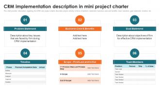 Customer Relationship Management Toolkit CRM Implementation Description In Mini Project