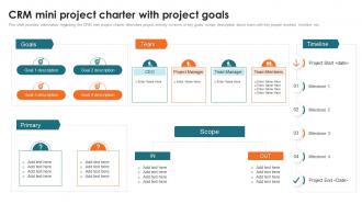 Customer Relationship Management Toolkit CRM Mini Project Charter With Project Goals