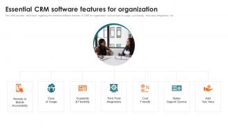 Customer Relationship Management Toolkit Essential CRM Software Features For Organization