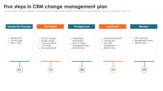 Customer Relationship Management Toolkit Five Steps In CRM Change Management Plan