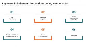 Customer Relationship Management Toolkit Key Essential Elements To Consider During Vendor Scan
