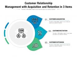 Customer relationship management with acquisition and retention in 3 items
