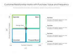 Customer relationship matrix with purchase value and frequency