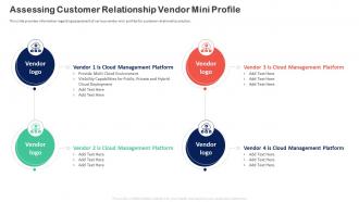 Customer Relationship Transformation Toolkit Assessing Customer Relationship Vendor Mini Profile