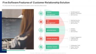 Customer Relationship Transformation Toolkit Five Software Features Of Customer Relationship Solution