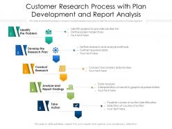 Customer research process with plan development and report analysis