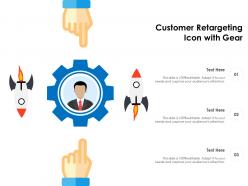 Customer retargeting icon with gear