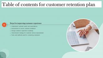Customer Retention Plan Customer Retention Plan Table Of Contents