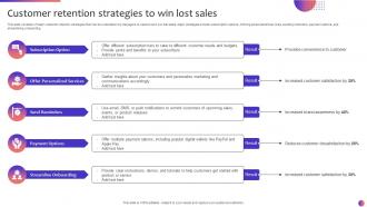 Customer Retention Strategies To Win Lost Sales